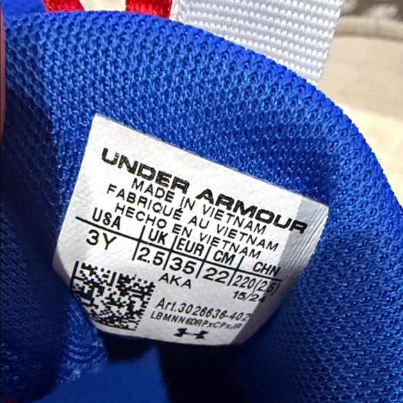Under Armour Kids Vibrant Blue and Red Sneakers - Picture 7 of 7